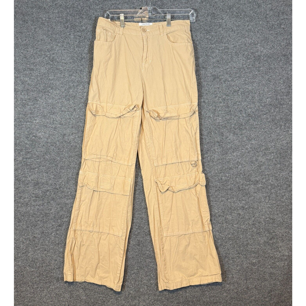 Pacsun‎ Pants Womens 28 Beige 90s Baggy Cargo Skater Pockets Lightweight